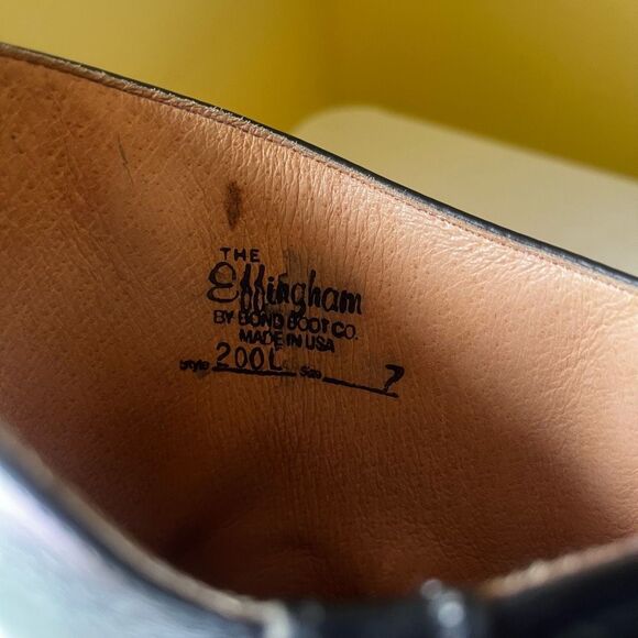 Tall Black Leather Riding Boots Size 7 by The Effingham Bond Boot Co Style 200L - Picture 9 of 12